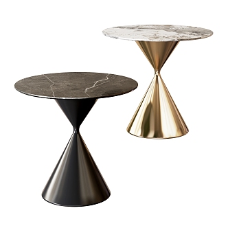 Cizeta Side Table Light Luxury Side Table Metal Side Table Round Table Marble Side Table 3d model