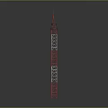 Red And White Communication Tower With Steel Frame And Top Antennas
