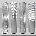 Modern Decorative Floor Lamps With Perforated Geometric Patterns And Ambient Lighting 3d model