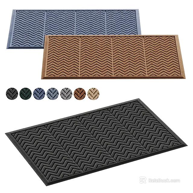 Square Rugs Featuring Chevron Pattern And Multiple Color Options For Home Decor 3d model 