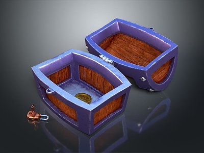 Cartoon Box Treasure Box Treasure Box Jewelry Box 3d model