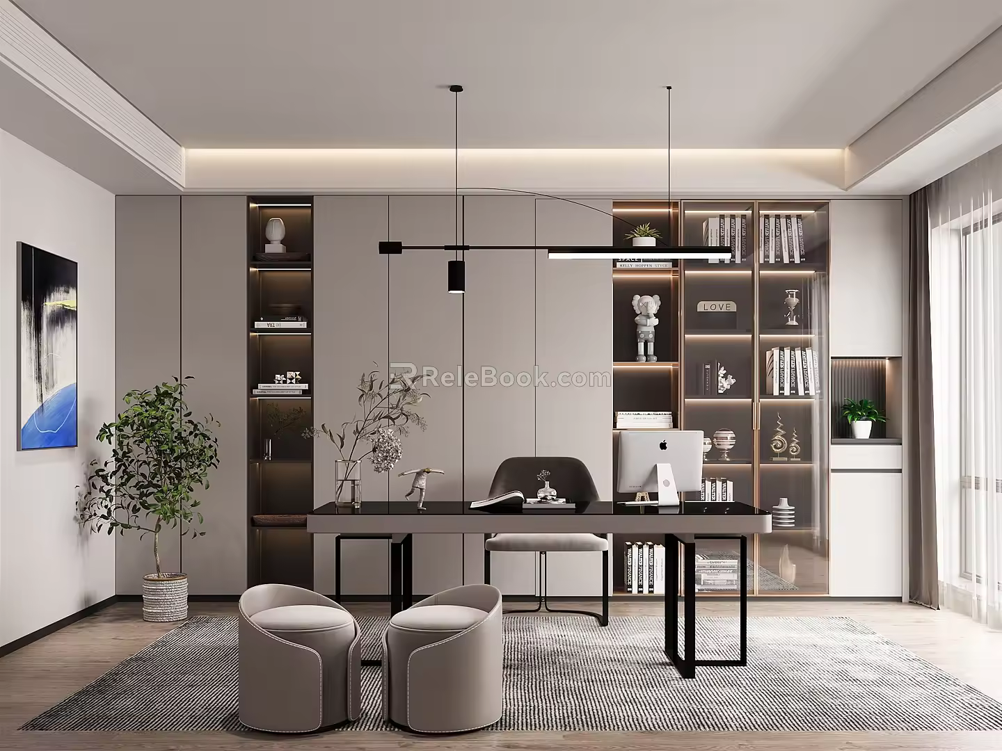 Modern study 3d model