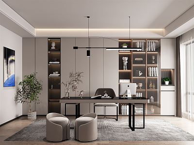 Modern study 3d model