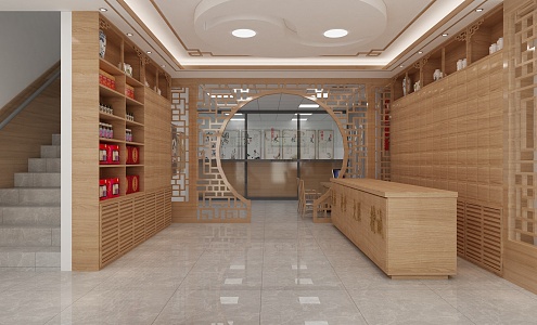 New Chinese Traditional Medicine Hall 3d model