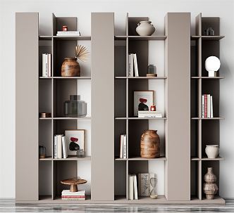 Modern Bookshelf Decorative Rack 3d model