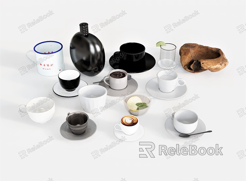 Modern Coffee Cup Tableware Mug Enamel Cup Wine Pot Ornaments model