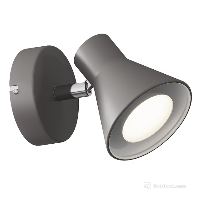 Modern Gray Wall Light With Adjustable Head And White Light Source 3d model