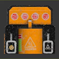 Yellow Black Building Model With Windows Door FREE Sign And Green Lights