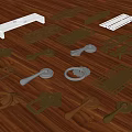 Various Golden Brass Cabinet Handles With Intricate Designs On Wooden Background