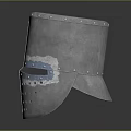 Medieval Weapon Armor Helmet With Steel Construction And Riveted Face Grille