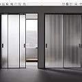 Modern Interior Sliding Doors Design With Frosted Glass And Sleek Metal Frames