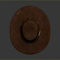 Brown Leather Cowboy Hat With Belt And Metal Buckle Classic Western Style