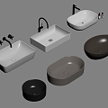 Wash basin basin faucet 3d model