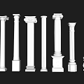 Various Classic Roman Columns With Ornate Designs And Architectural Details
