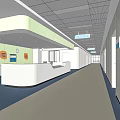 Hospital Outpatient Clinic Modern Interior With Spacious Corridor Reception Desk And Bright Lighting