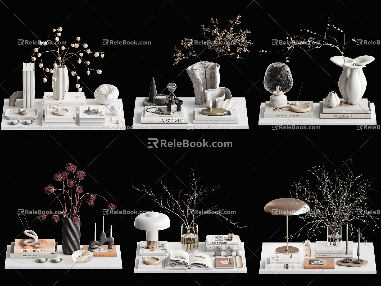 Nordic Style Log Home Ornaments Combination Ornaments Desktop Ornaments Decorations 3d model