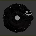 Futuristic Mechanical Weapon With Black White Design And Red Bottom Components