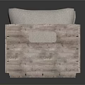 Wooden Crate With Light Colored Cushions For Home Decor And Living Room Use