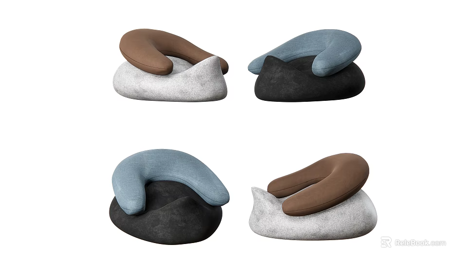 Comfortable Bean Bag Chairs In Multiple Colors With Ergonomic Design For Living Room 3d model 