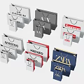 Branded Shopping Bags In Various Colors With Stylish Logos And Designs
