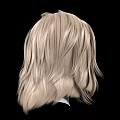 Human Head 3D Model Featuring Blonde Long Wavy Hair And White Facial Structure