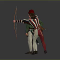 Medieval Style Clothing With Archery Bow And Leather Arrow Quiver