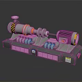 Industrial Mechanical Equipment With Motor Shaft Base And Yellow Black Warning Stripes
