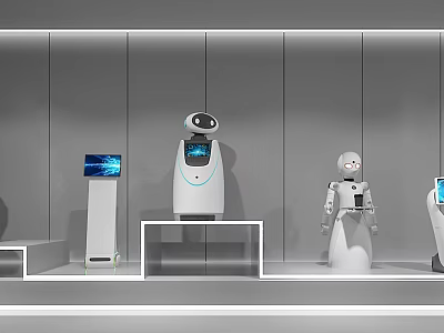 Interactive Service Robots In Modern Public Facilities For Visitor Assistance And Information 3d model