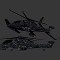 Modern Military Helicopters Featuring Advanced Weapon Systems And Distinct Design Elements 3d model