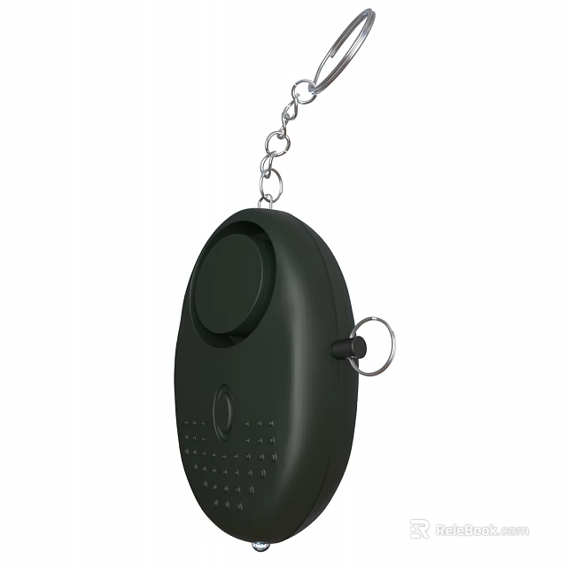 Black Commercial Portable Device With Chain Button And Hanging Loop Design 3d model