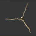 Simple Natural Wooden Sticks Forming Tripod Structure On White Background