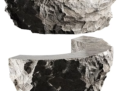 Natural Rock Reception Desk Featuring Irregular Shape And Textured Surface Design 3d model