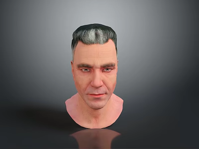 3D Male Character Human Head Model with Detailed Realistic Facial Features and Anatomical Accuracy 3d model