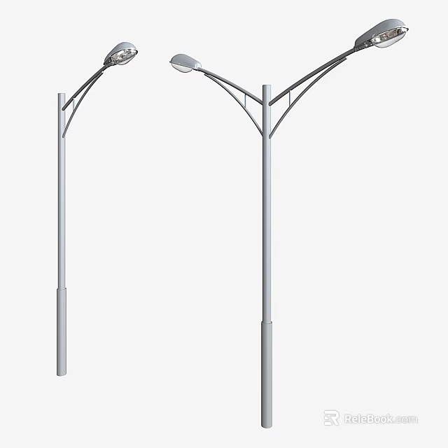 Outdoor Street Lights With Modern Aluminum Pole And LED Illumination Design 3d model 