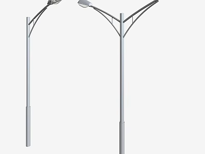 Outdoor Street Lights With Modern Aluminum Pole And LED Illumination Design 3d model