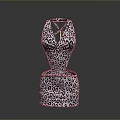 Unique Black White Leopard Print Household Item With Distorted Structure Hollow Top Abstract Art Design