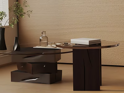 Stylish Modern Sofa And Coffee Table Set With Wooden Design For Living Room 3d model