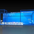 Blue Frame Structure With White Star And To The New New Future Text 3d model