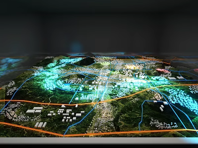 3D City Model Interactive Commercial Device For Digital Urban Planning Visualization 3d model