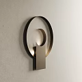 Modern Metallic Wall Lamp with Circular Ring Design and Elegant Lighting Effect 3d model