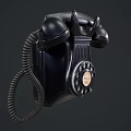 Vintage Black Rotary Dial Telephone Classic Daily Electrical Appliance With Retro Design