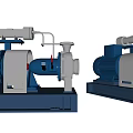 Heavy Duty Industrial Pumps With Electric Motors Mounting Bases And Piping Connections