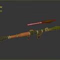 Rocket Launcher With Orange And Black Body Two Green Warheads White Details Cylindrical Tube