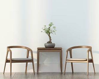 New Chinese Style Casual Sofa Combination Single Chair Case Potted Plant Combination 3d model