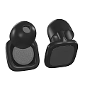 Black Wireless Earbuds With Modern Charging Case And High Audio Quality 3d model