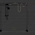 Mobile Industrial Gantry Crane with Red Frame and Electric Hoist