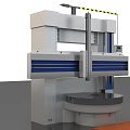 Industrial Machining Equipment With Large Circular Worktable Side Control Panel White Body And Blue Stripes