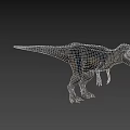 Realistic Dinosaur Model With Open Mouth Standing On Blue Background 3d model