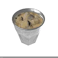 Refreshing Chilled Iced Drink In Metallic Cup With Ice Cubes