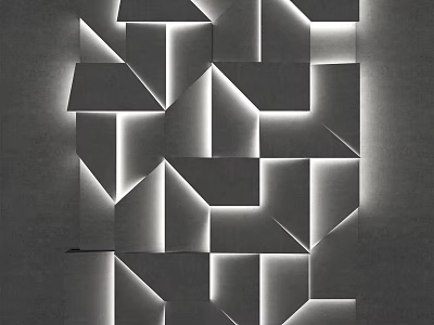 Modern Geometric Shaped Decorative Light With Wall Mounted Pattern And Edge Lighting 3d model
